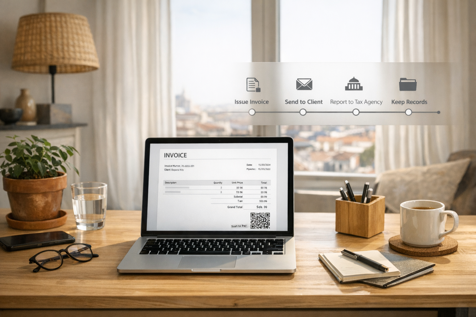 diferencias entre verifactu y factura electrónica b2b en un escritorio de autónomo